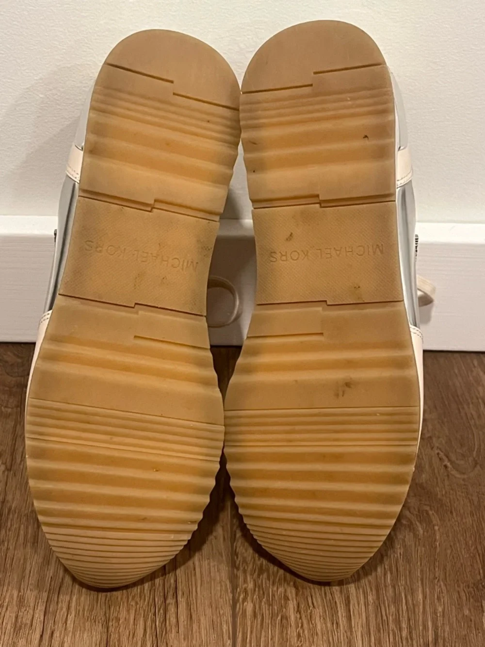 Michael Kors MK Allie Gold Silver Trainer Sneakers